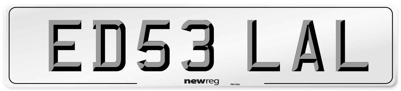 ED53 LAL Number Plate from New Reg